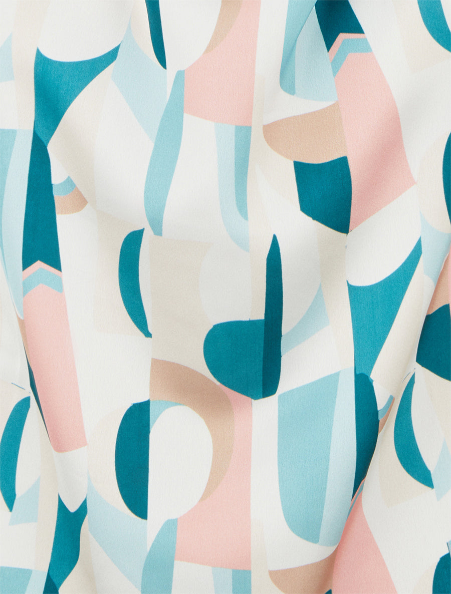 Top sans manches imprimé graphique à bretelle bijou - Bleu canard - 3