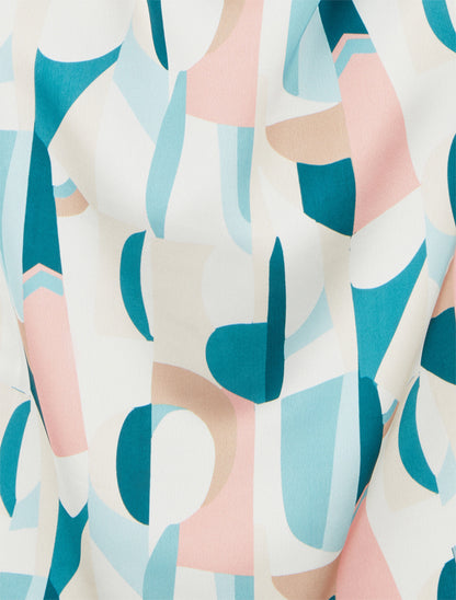 Top sans manches imprimé graphique à bretelle bijou - Bleu canard - 3