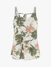 Caraco imprimé fleurs abstraites - Kaki - 1