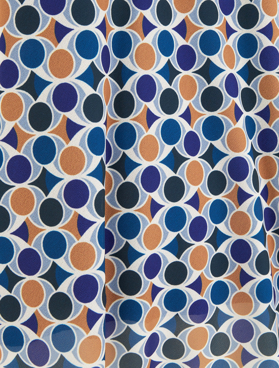 Caraco imprimé pois stylisés - Marine - 3