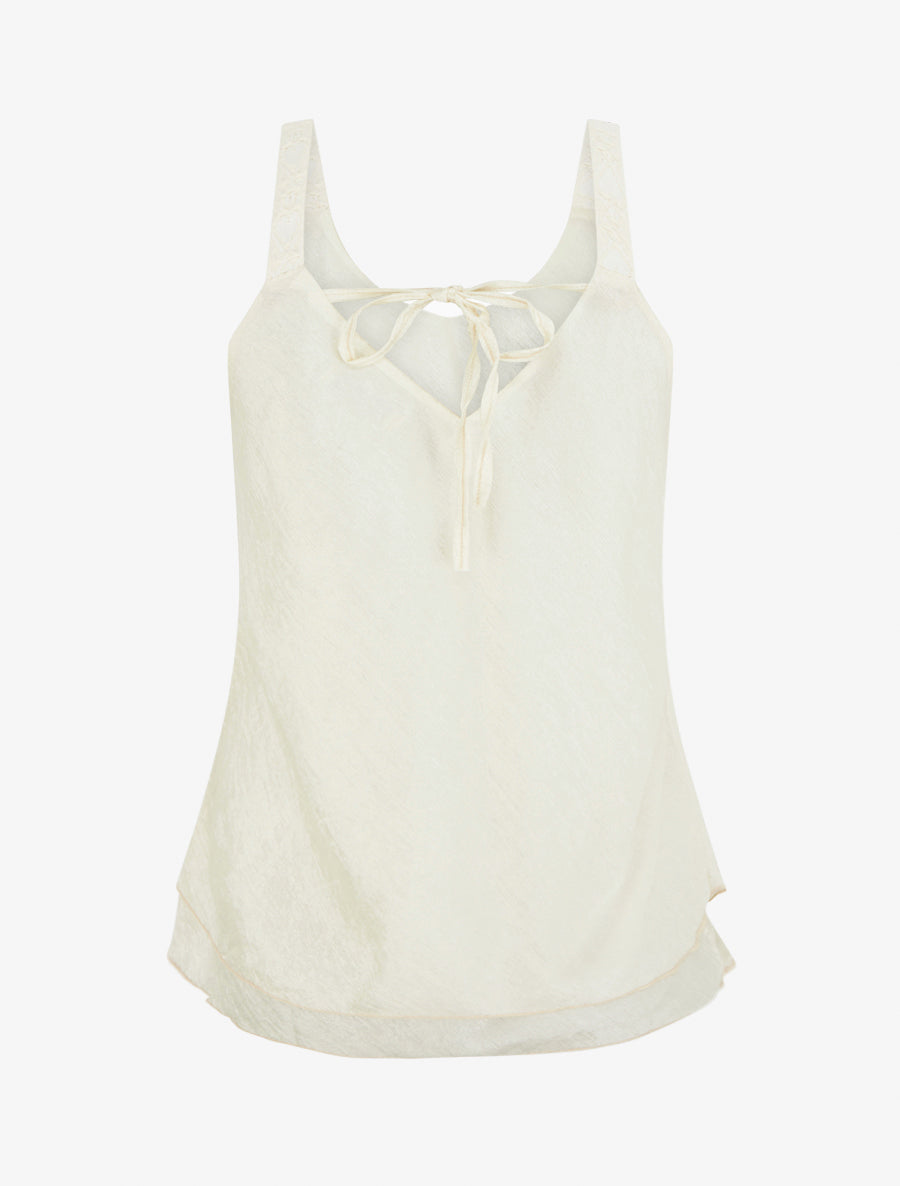 Caraco en tissu texturé - Écru - 2