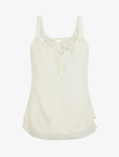 Caraco en tissu texturé - Écru - 2