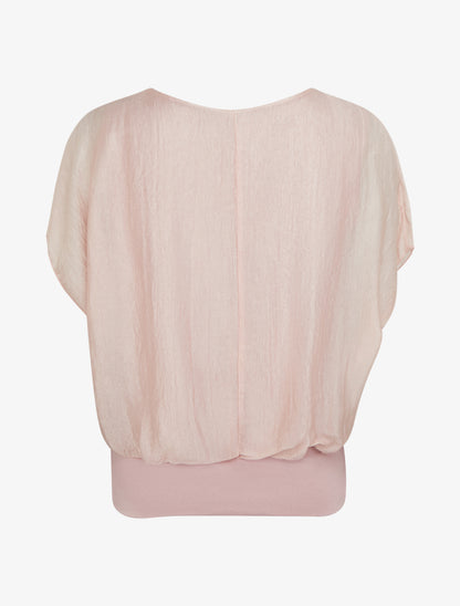 Top boule en tissu texturé - Rose - 2