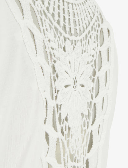 Débardeur droit à dos en crochet - Blanc - 3
