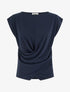 Top ajusté sans manches effet drapé - Marine - 1