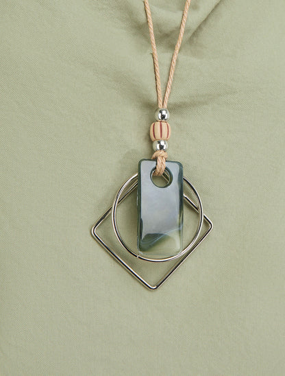 Top manches courtes effet lin à col bénitier - Vert olive - 3