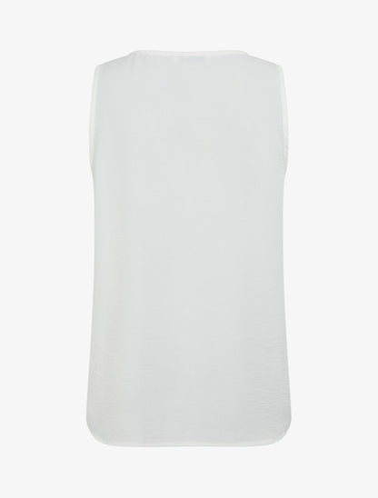 Top droit sans manches à bouton - Blanc - 2