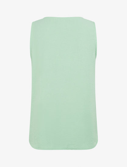 Top droit sans manches à bouton - Vert d&