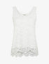 Top sans manches en dentelle à col U - Blanc - 1
