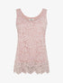 Top sans manches en dentelle à col U - Vieux rose - 1