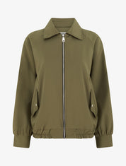 Veste ample zippée à bords élastiqués - Kaki - 1