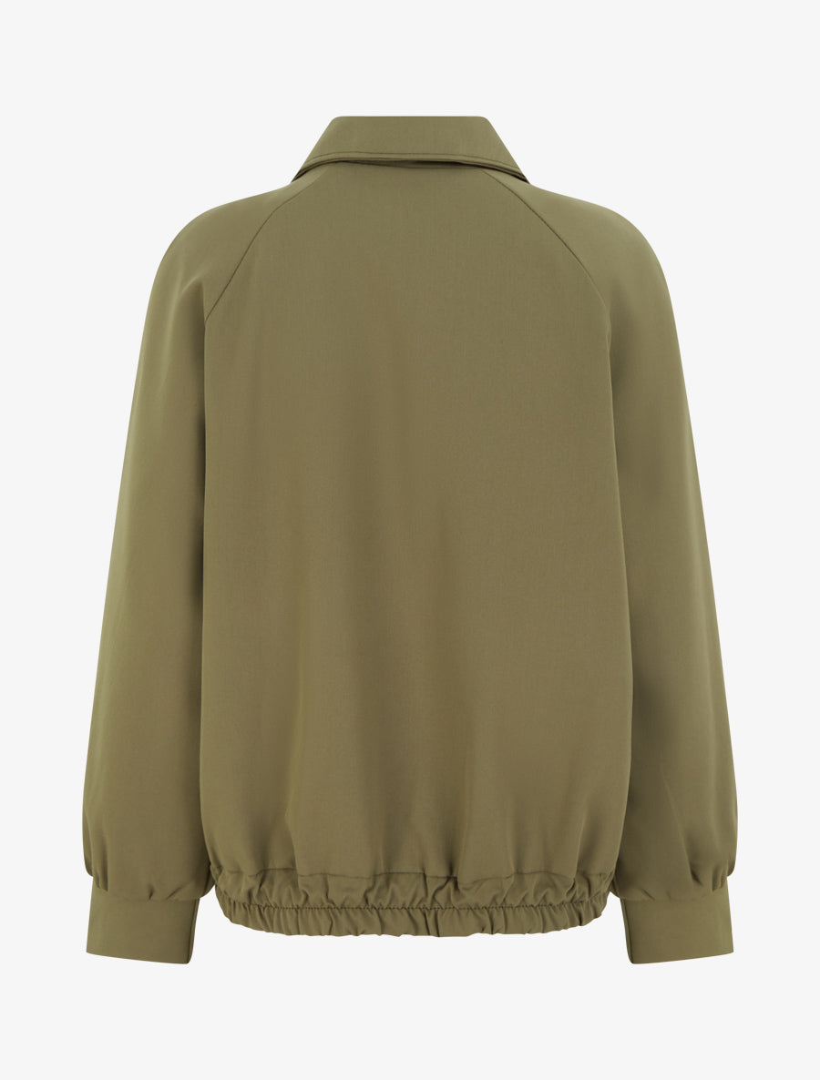 Veste ample zippée à bords élastiqués - Kaki - 2