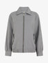Veste ample zippée à bords élastiqués - Gris - 1