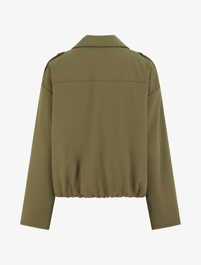 Veste fluide unie zippée - Kaki - 2