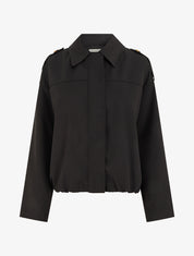 Veste fluide unie zippée - Noir - 1