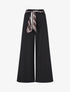 Pantalon ample à ceinture style foulard - Noir - 1