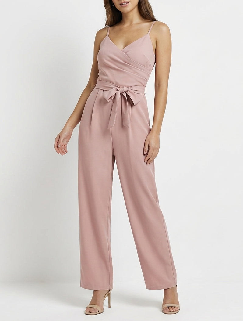 Gerades Kleid mit schmalen Trägern - Rose