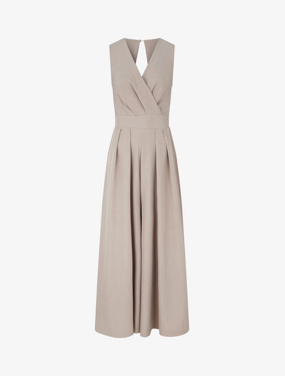 Combinaison ample à dos ouvert - Taupe clair - 1