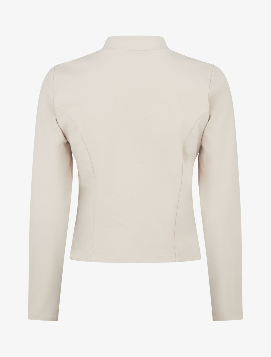 Veste courte à col cranté - Beige - 2