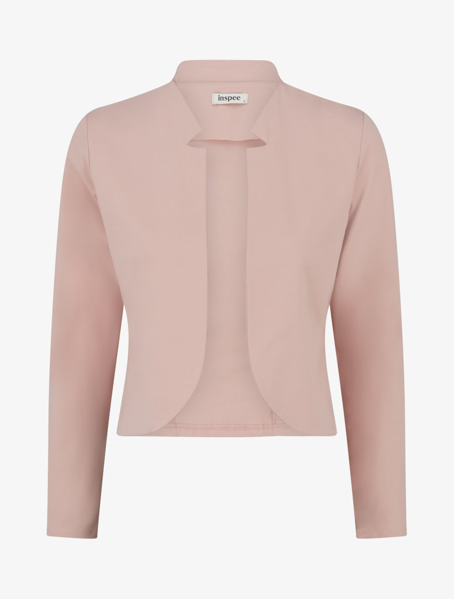 Veste courte à col cranté - Rose - 1