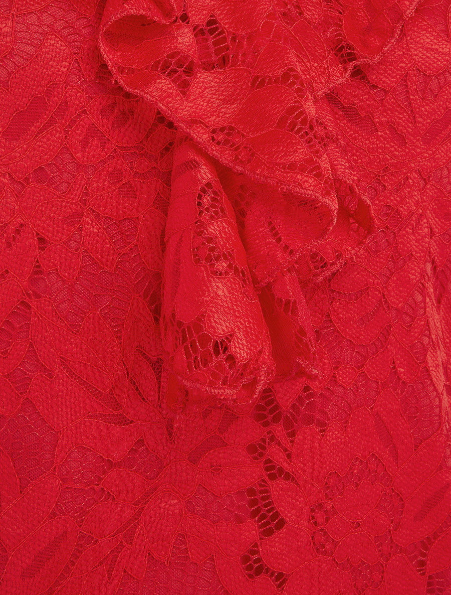 Top sans manches en dentelle - Rouge - 3