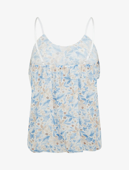 Caraco volanté imprimé feuillage - Bleu ciel - 2