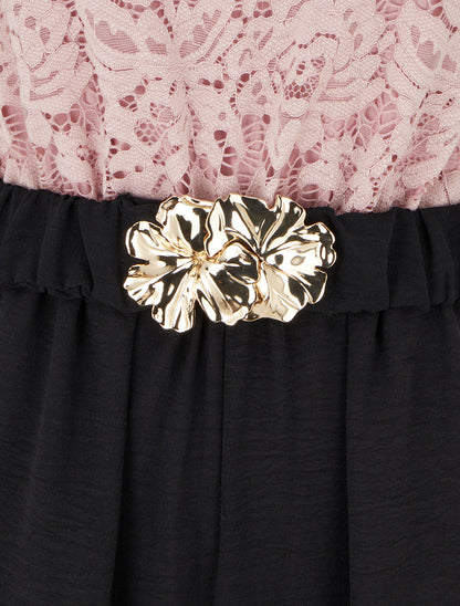 Combinaison bimatière et bicolore - Vieux rose - 3