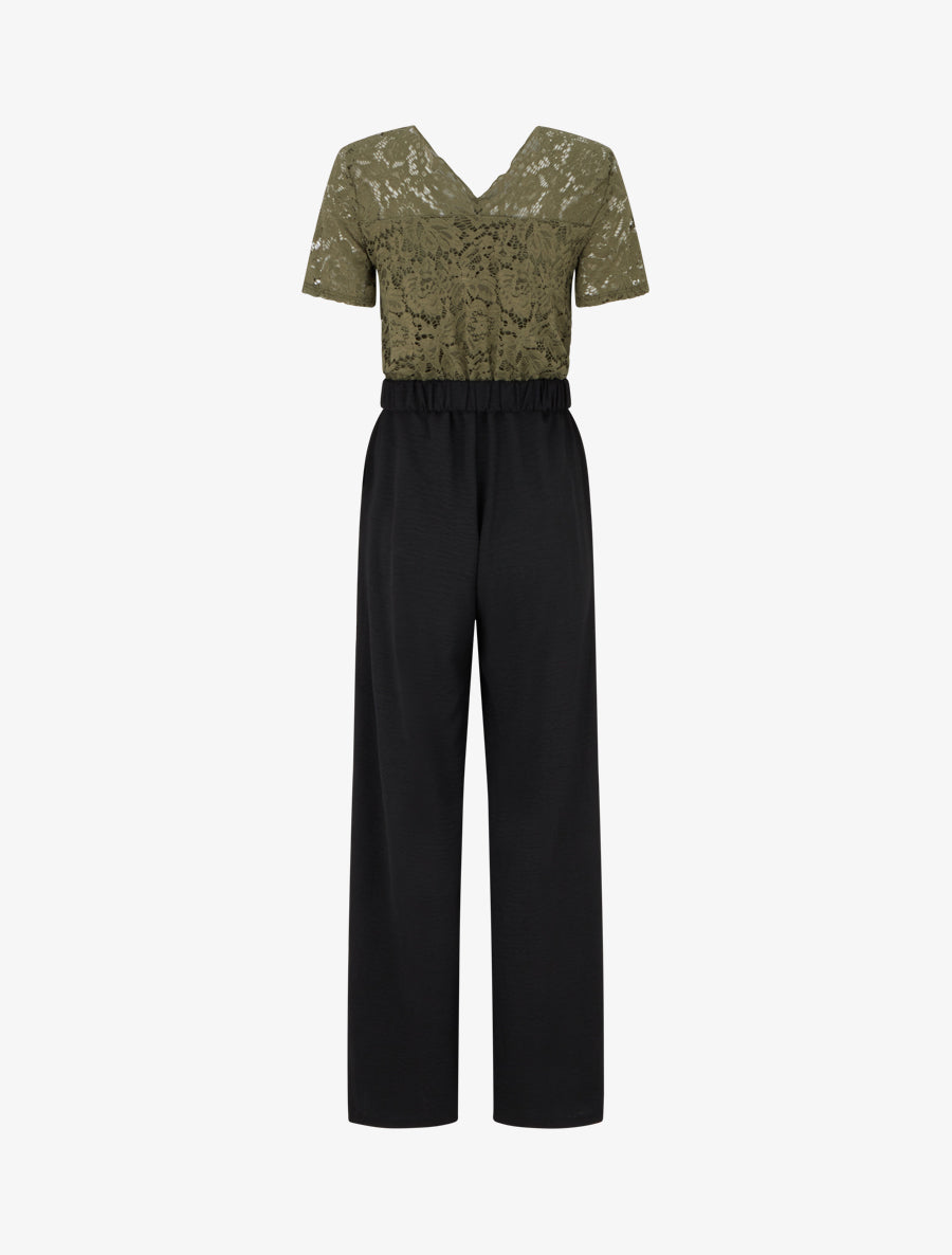 Combinaison bimatière et bicolore - Kaki - 2