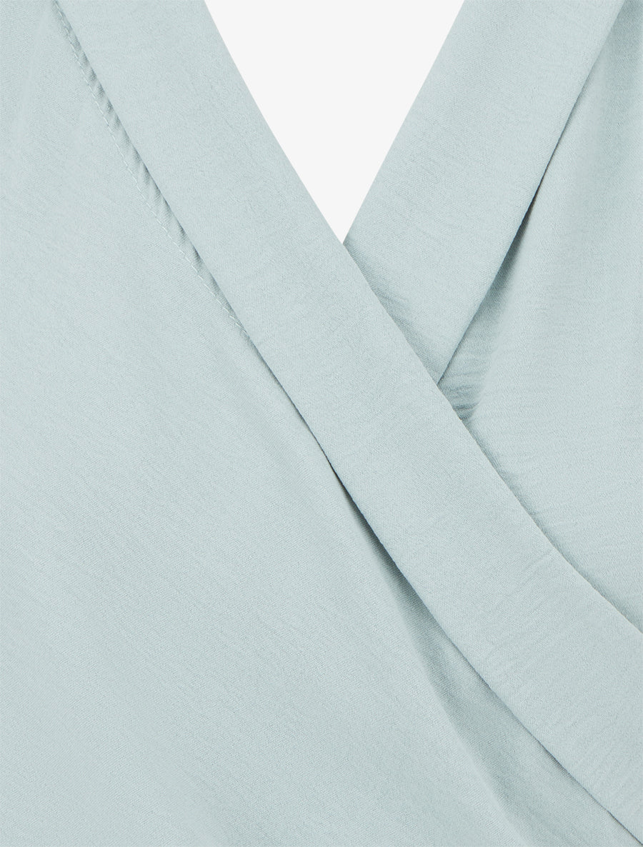 Top sans manches drapé à boutons - Vert d&