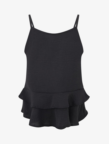 Caraco fluide à volants - Noir - 2