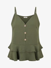 Caraco fluide à volants - Kaki - 1