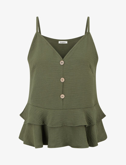 Caraco fluide à volants - Kaki - 1