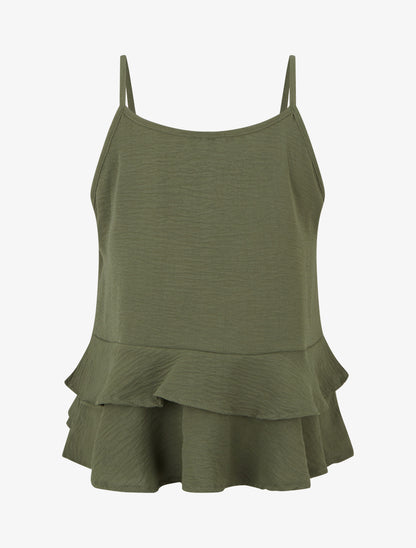 Caraco fluide à volants - Kaki - 2