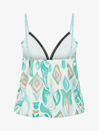 Caraco boule à zip et imprimé fantaisie - Turquoise - 2