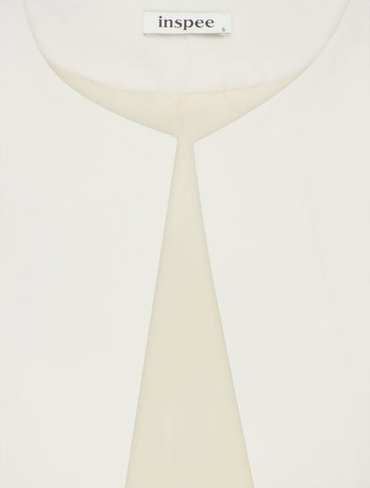 Veste droite à col rond et épaulettes - Beige clair - 3