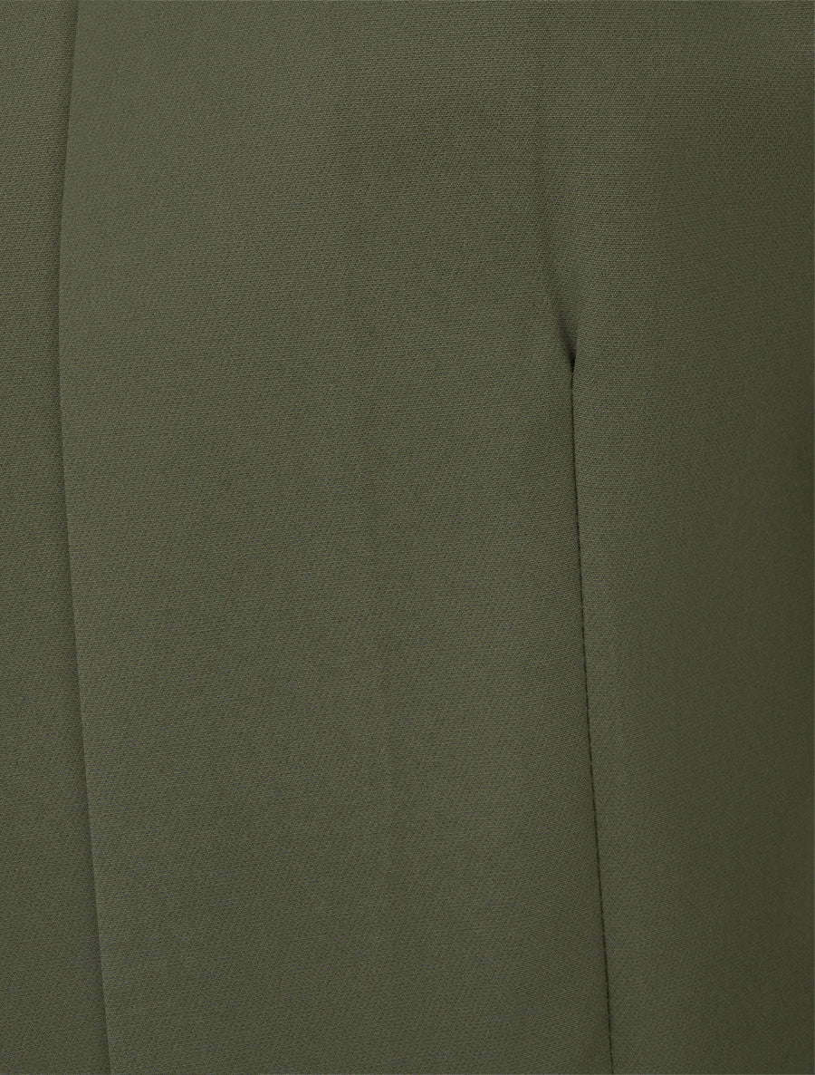 Veste droite à col rond et épaulettes - Kaki - 3