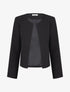 Veste droite à col rond et épaulettes - Noir - 1