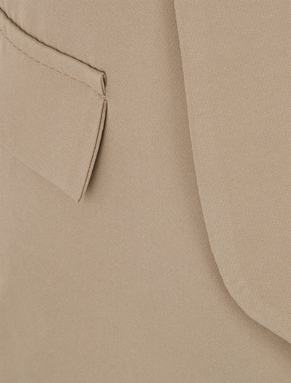 Blazer uni à manches longue - Taupe - 3