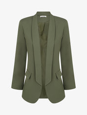 Blazer uni à manches longue - Kaki - 1