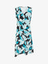 Robe style portefeuille sans manches imprimé feuillages - Turquoise - 1