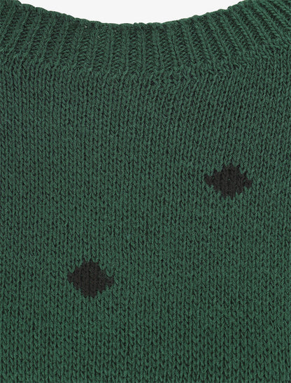Pull en maille à pois - Vert forêt - 3