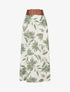 Jupe longue imprimé floral à taille fantaisie - Kaki - 1