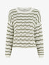 Pull ajouré à rayures fantaisies - Kaki - 1