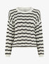 Pull ajouré à rayures fantaisies - Noir - 1