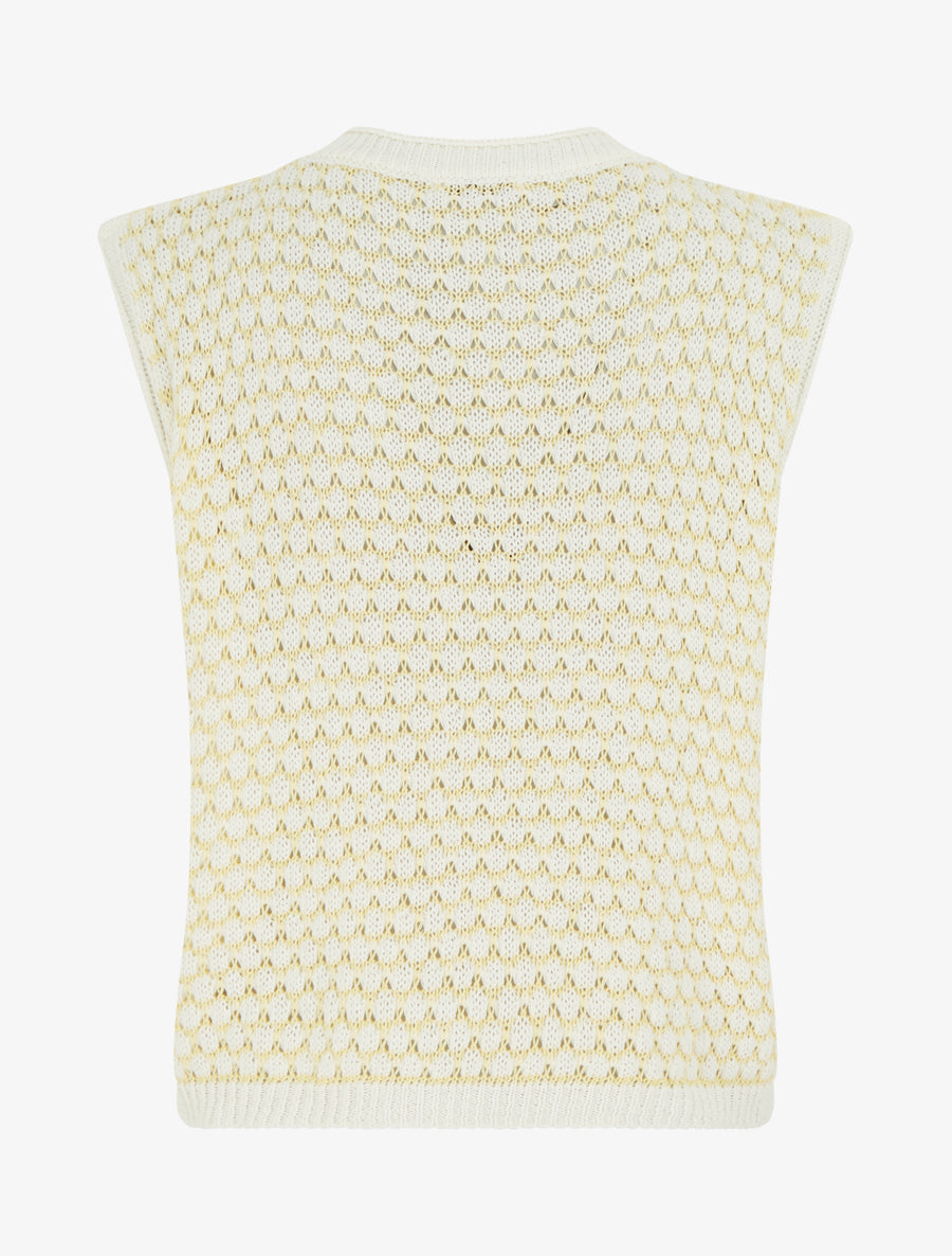 Pull sans manches motif nid d&