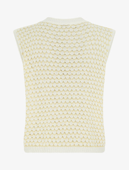 Pull sans manches motif nid d&