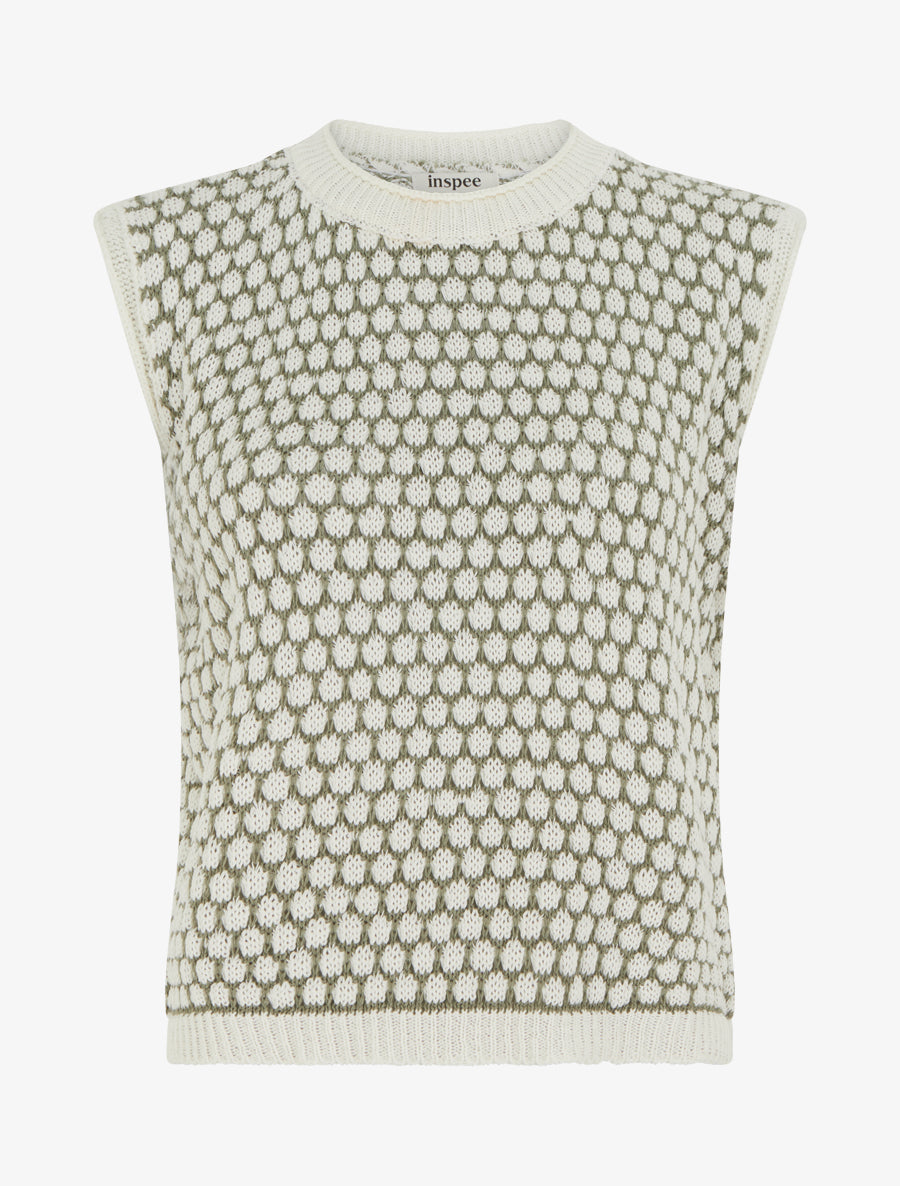 Pull sans manches motif nid d&