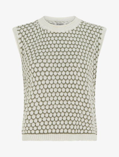 Pull sans manches motif nid d&