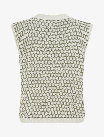 Pull sans manches motif nid d&