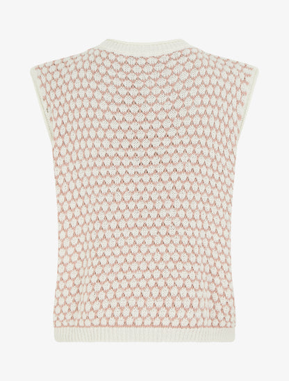 Pull sans manches motif nid d&